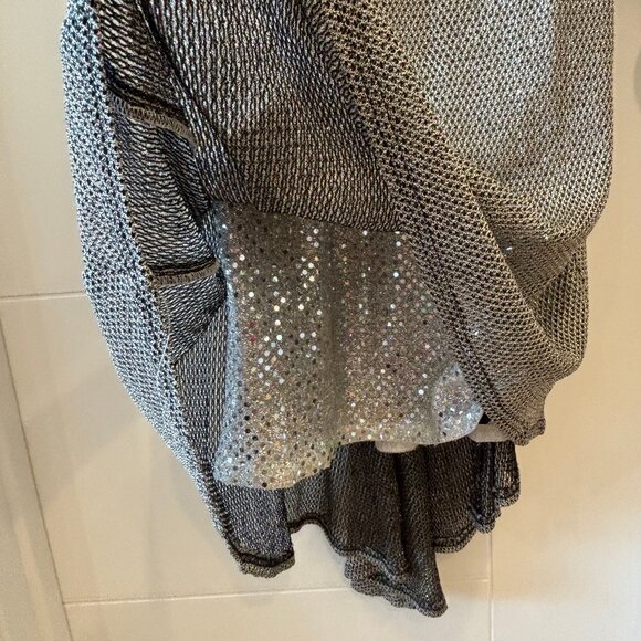 Jessica McClintock for Caché Sparkly Silver/Gold Evening Gown Sz 8 - Picture 7 of 11